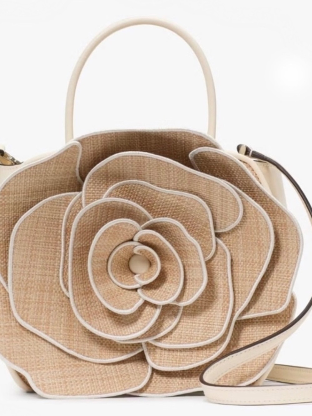 NWT Kate Spade New York Flora Rose Crossbody Bag 3D Rose Novelty in Natural